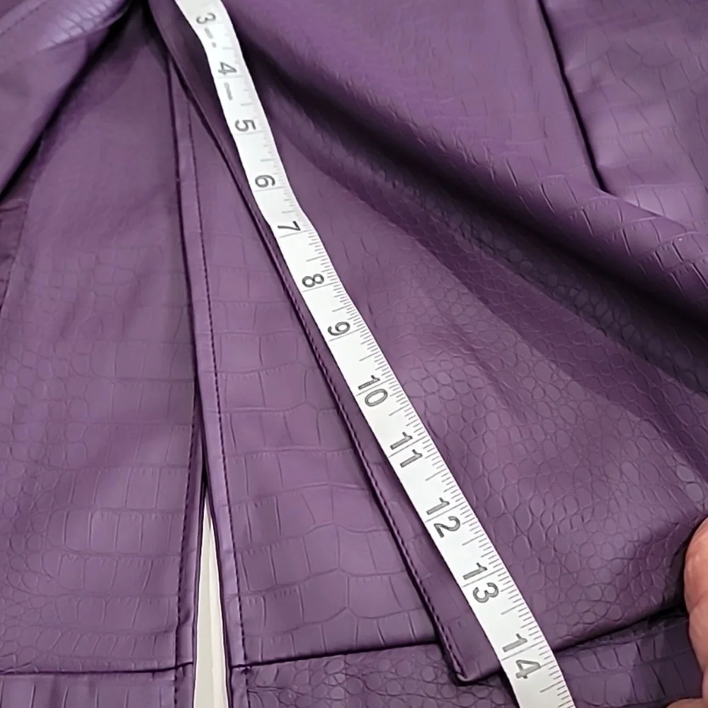 Suicide Squad Pleather Croc Print Trench Coat Purple Medium - Picture 13 of 16